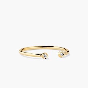 Mejuri 14k Gold Open Ring with Natural Diamonds Size 5